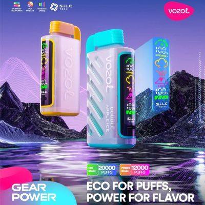 vapenoble.com VOZOL Gear Power 20K(20000) Puffs Full-Screen Display 20mL E-liquid 5% (50mg) Nicotine USB Type-C Charging Disposable Vape