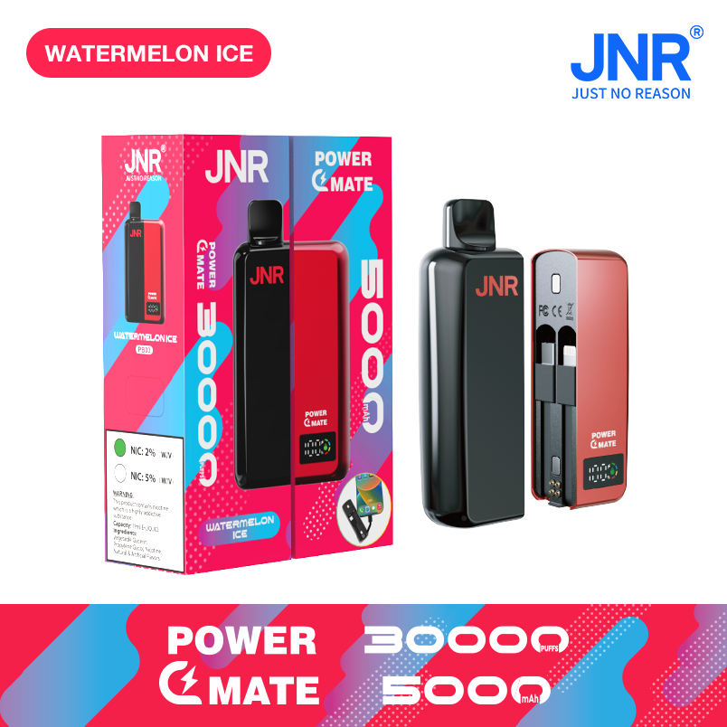 vapenoble.com JNR POWER MATE 30K(30000) Puffs 30ML E-liquid Smart LCD Screen 2% 5% Nicotine 5000mAh Powerbank Battery Disposable Vape